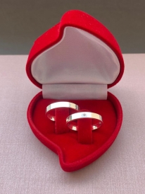 Par de aliança em prata reta anatômica 3mm